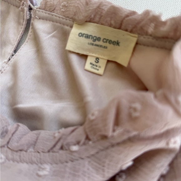 ORANGE CREEK Blush Pink Embroidered Floral Lace Dress Womens S  Boho Peasant - Picture 3 of 3